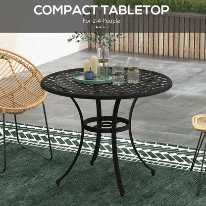 Tanodo 4 Seater Aluminium Round Garden Table With Parasol Hole