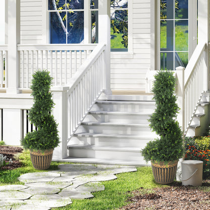 Lurese Set Of 2 Artificial Spiral Cypress Style Topiary Trees In Pots 90cm