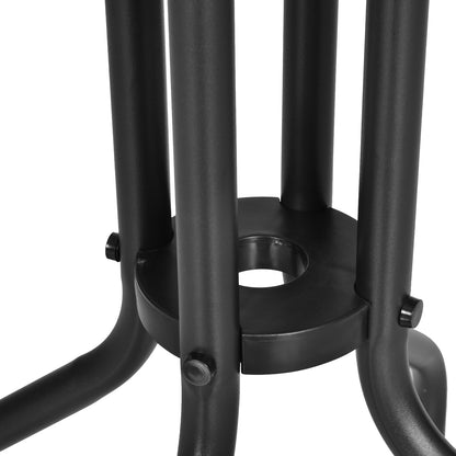 Rano Metal And Tempered Glass Outdoor Garden Round Bistro Coffee Table