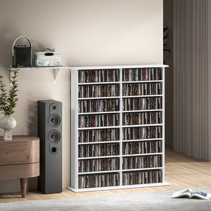 Nedoro Fasa Wood White 6teen Compartment Media Storage Shelf