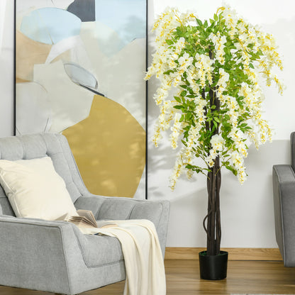 Kalone Artificial White Wisteria Style Tree Supplied In Nursery Pot