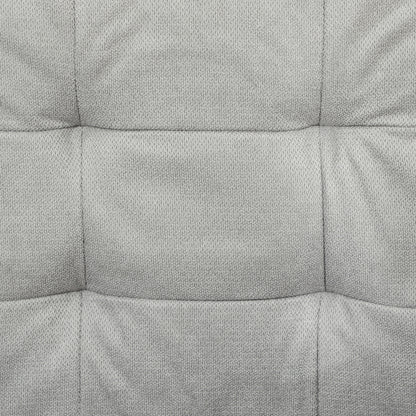 Pamo Fabric Light Grey Compact 2 Seater Sofa With Hidden Storage Tufted Seat And Wooden Legs