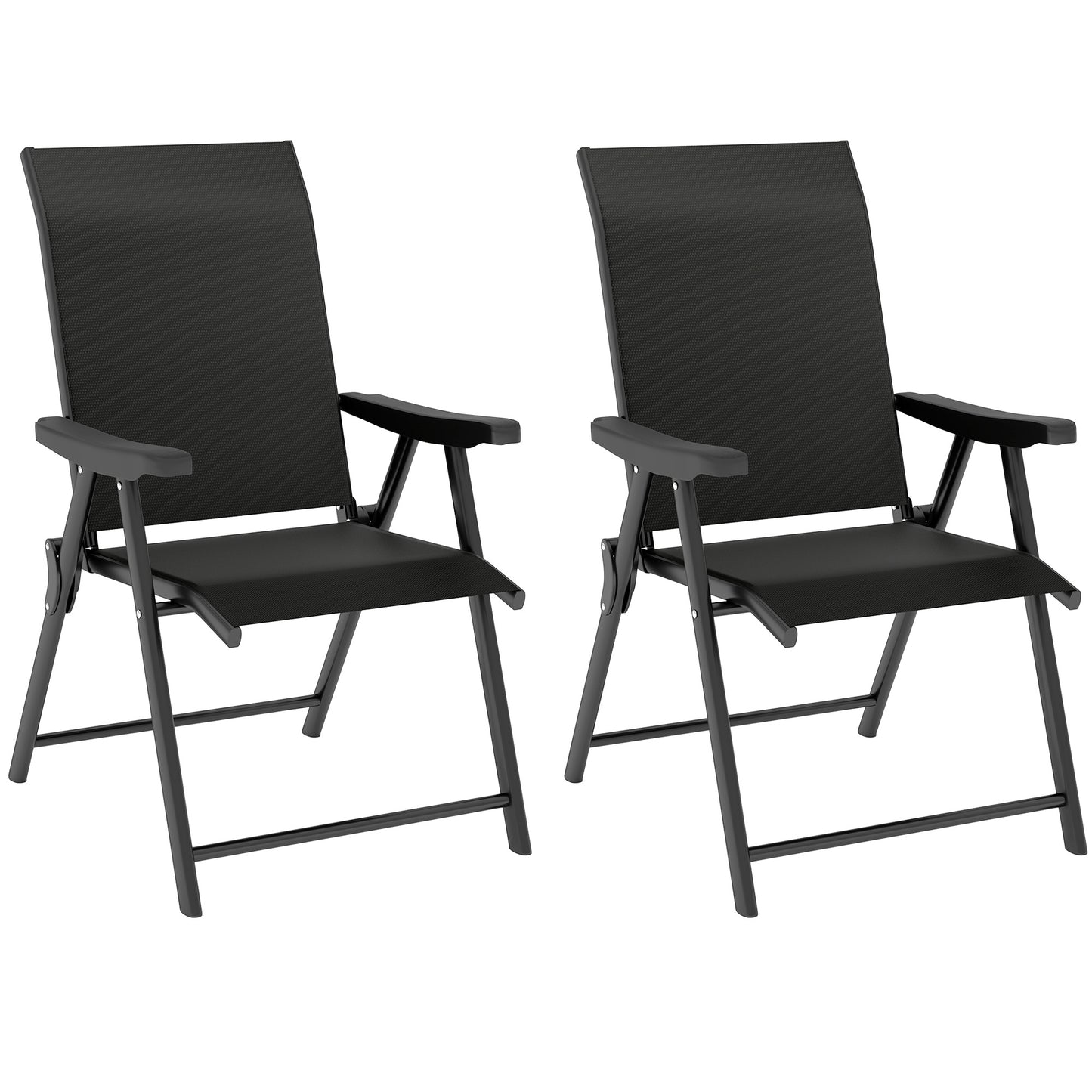 Sopazzi Set of 2 Metal Black Folding Outdoor Chairs