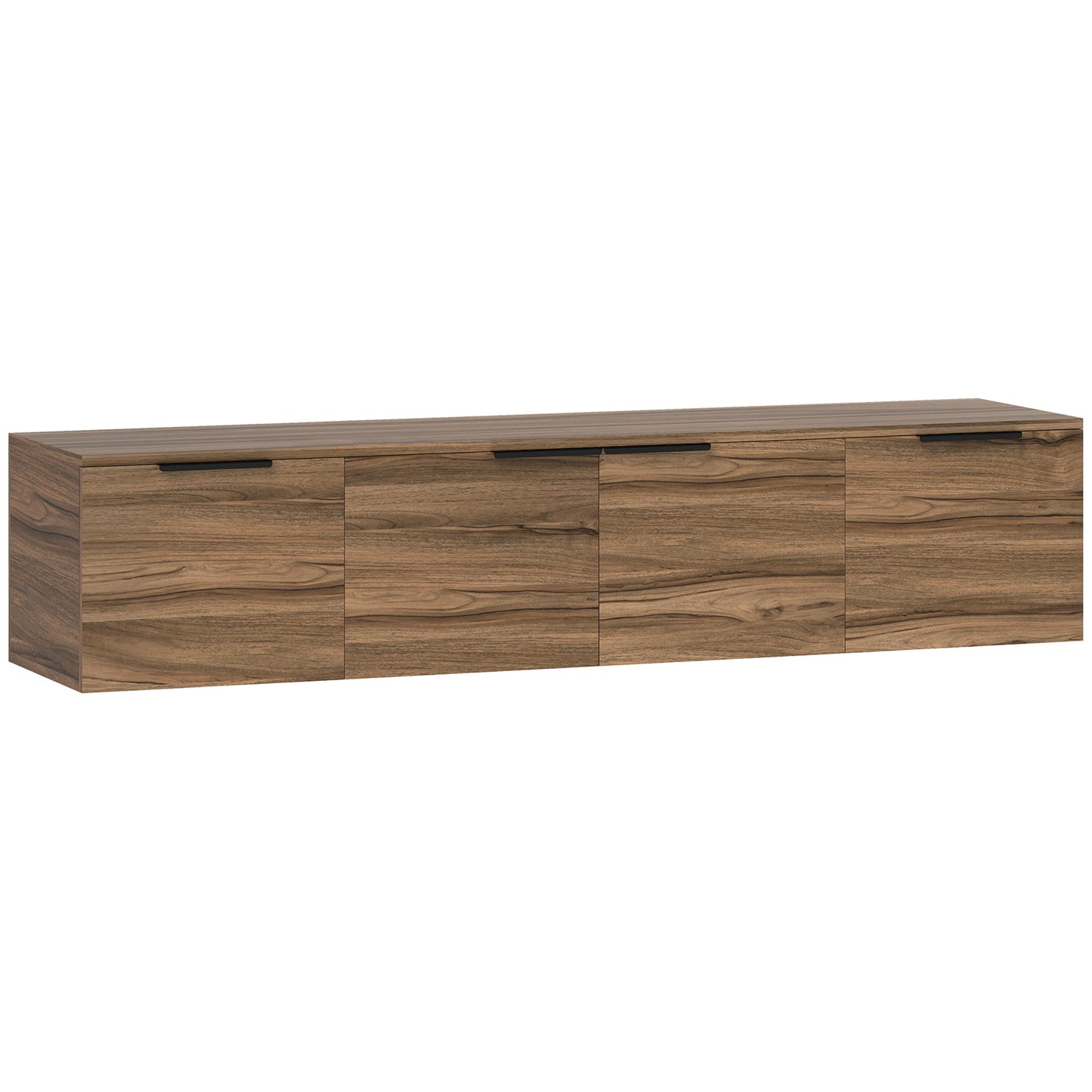 Avacasa 150cm Rustic Brown Floating TV Unit With Shelves And 4 Doors