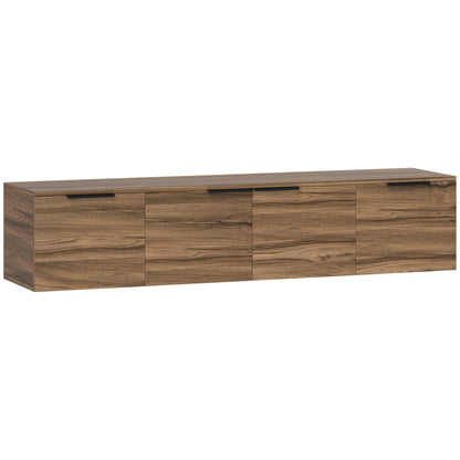 Avacasa 150cm Rustic Brown Floating TV Unit With Shelves And 4 Doors