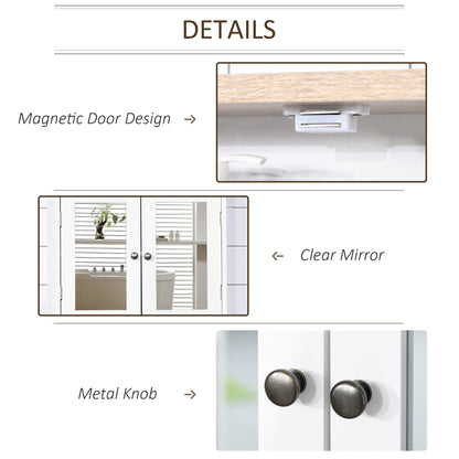 Lumo Bathroom Furniture Set With Wall Mirror Cabinet And Sink Storage White And Wood Grain