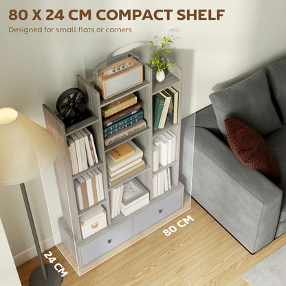 Rive Keba Wooden Graphite Wood Effect 12 Compartment Storage Unit With Drawers