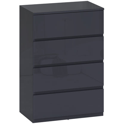 Recota High Gloss Grey 4 Drawer Modern Storage Chest