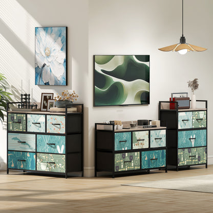 Larala Wooden Blue 4 Drawer Storage Chest