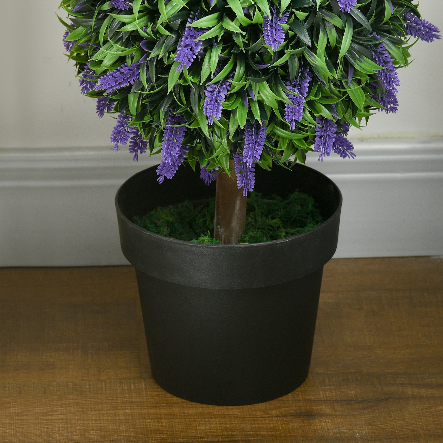 Lazi Set Of 2 Artificial Lavender Ball Trees In Decorative Pots H8 110cm