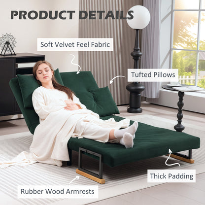 Dorama Riri Green 4 In One Convertible Double Sofa Bed With Cushions