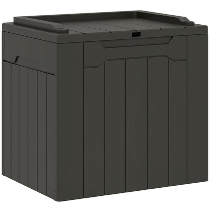 Baseso Plastic Charcoal Grey Outdoor Storage Chest With Lift Lid 107 Litre Capacity