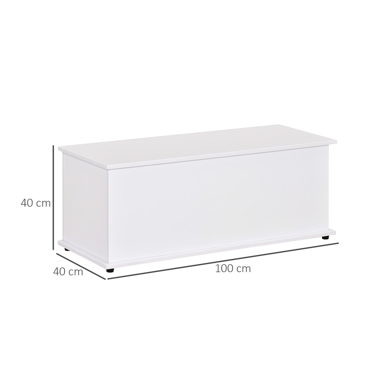 Fizi White Storage Blanket Chest With Flip Top Lid And Safety Hinges 113 Litre