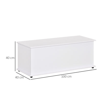 Fizi White Storage Blanket Chest With Flip Top Lid And Safety Hinges 113 Litre