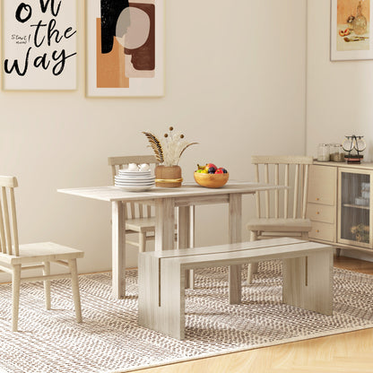 Sozilu Wooden Wood Effect Drop Leaf Dining Table Seating 4