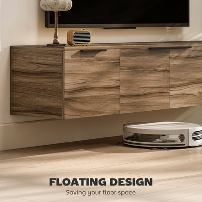 Avacasa 150cm Rustic Brown Floating TV Unit With Shelves And 4 Doors