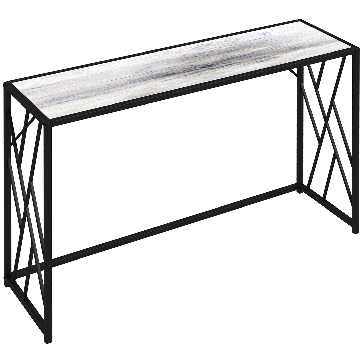Toli 120cm Metal And Wooden Grey Industrial Console Table