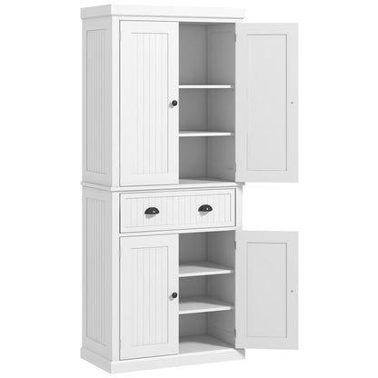 Nedi Valo Wooden White Freestanding Multi Storage Kitchen Cabinet