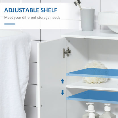 Zilusa White Fauxdestal Sink Vanity Cabinet With Double Doors And Adjustable Shelves