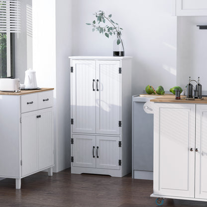 Rifa Wooden White Accent Storage Cabinet With Adjustable Shelves And Double Doors