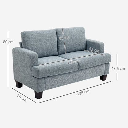 Mofa Chenille Light Grey 2 Seater Sofa Soft Texture