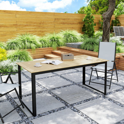 Noke Teak 175cm 6 Seater Effect Rectangular Outdoor Dining Table With Slatted Top