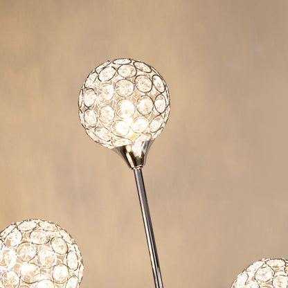 LomoveCrystal And Metal Silver 5 Light Upright Floor Lamp 156 cm