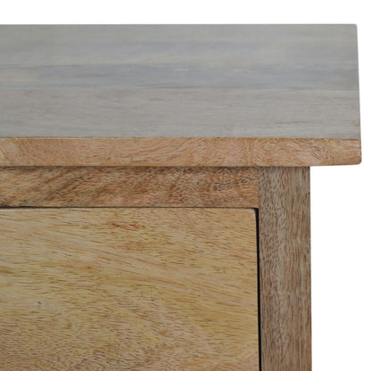 Neive Scandi Natural Mango Wood Bedside with 2 Drawers