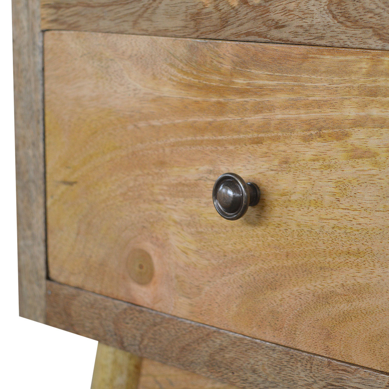Neive Scandi Natural Mango Wood Bedside with 2 Drawers