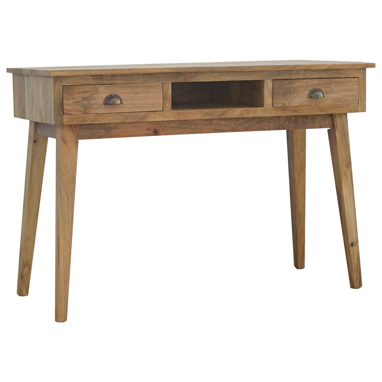 Ischia 2 Drawer Shell Knob Writing Desk Mango Wood