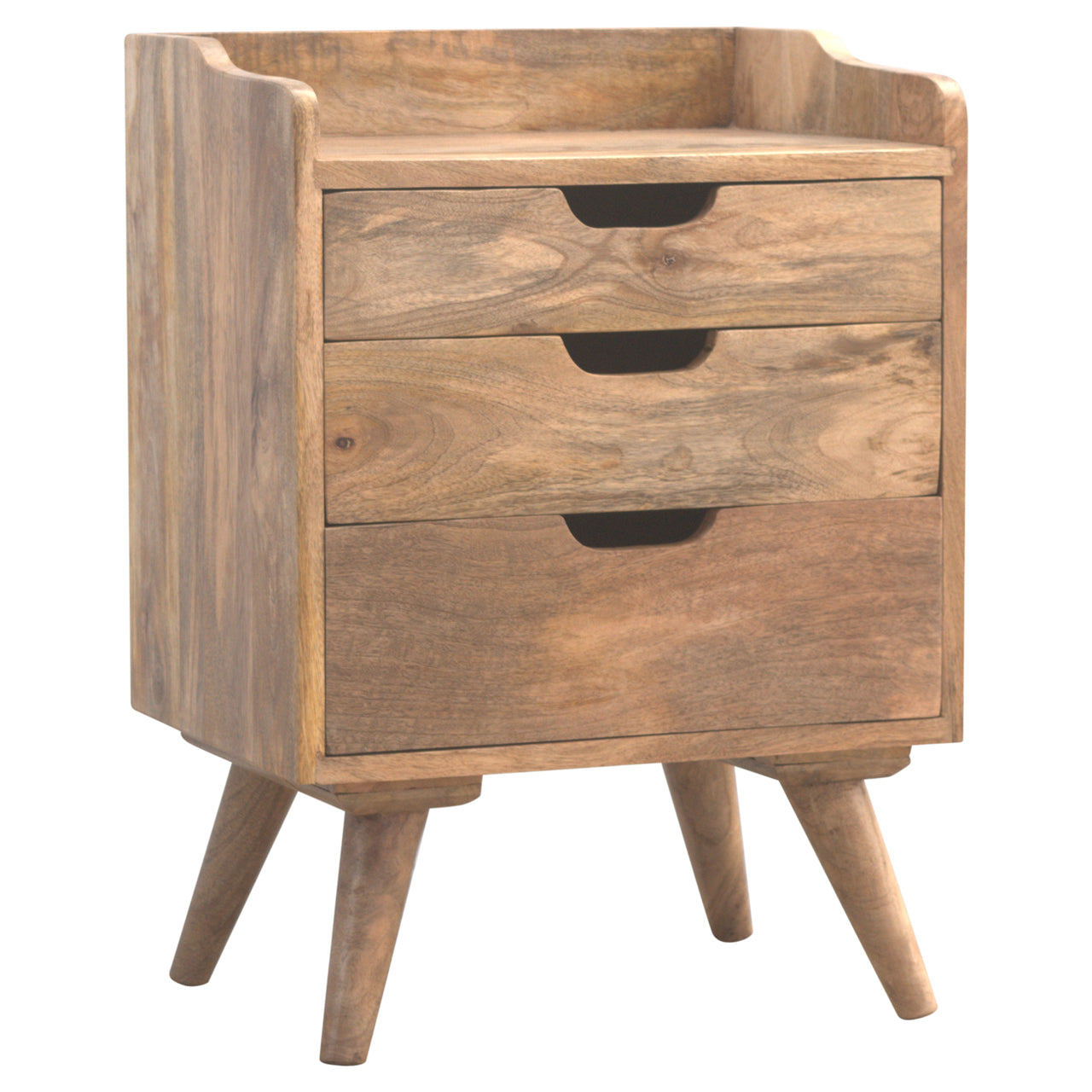 Bagnoregio Mango Wood 3 Drawer Bedside Table