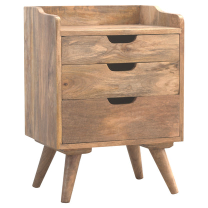Bagnoregio Mango Wood 3 Drawer Bedside Table