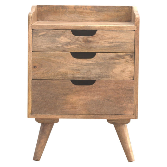 Bagnoregio Mango Wood 3 Drawer Bedside Table