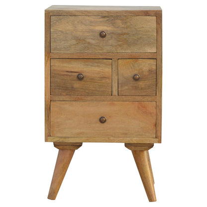Pitigliano Nordic 4 Drawer Mango Wood Bedside Table