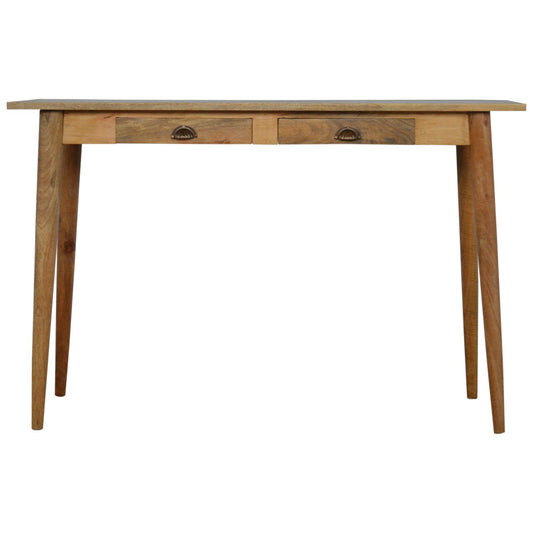 Alberobello 2 Drawer Scandi Natural Mango Wood Writing Desk