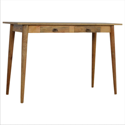 Alberobello 2 Drawer Scandi Natural Mango Wood Writing Desk
