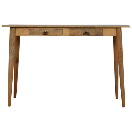 Alberobello 2 Drawer Scandi Natural Mango Wood Writing Desk