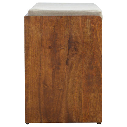 Polignano Mud Linen and Mango Wood Pull out Shoe Bench