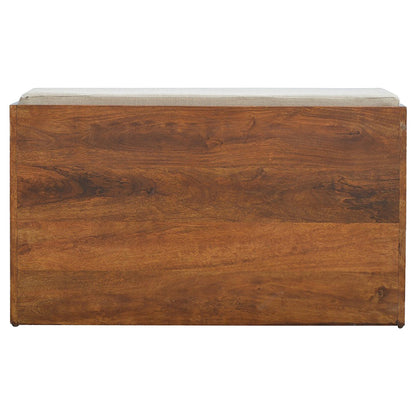 Polignano Mud Linen and Mango Wood Pull out Shoe Bench