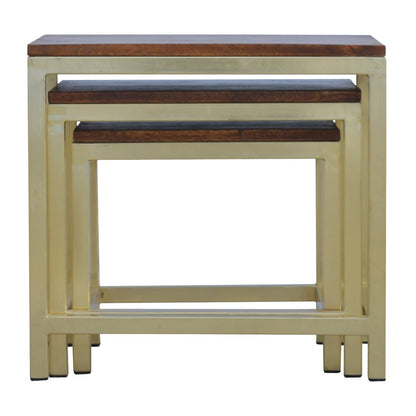 Altomonte Chunky Gold Stool Set of 3
