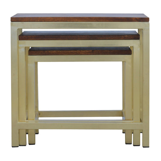 Altomonte Chunky Gold Stool Set of 3