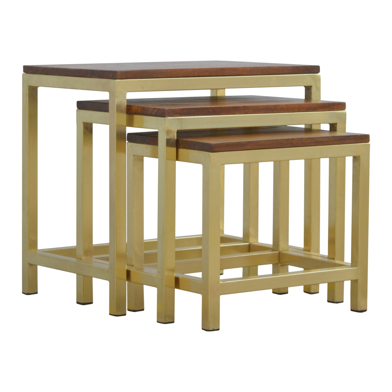Altomonte Chunky Gold Stool Set of 3