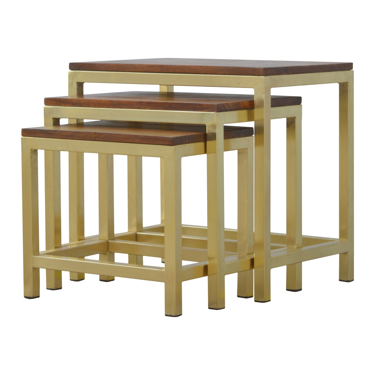Altomonte Chunky Gold Stool Set of 3