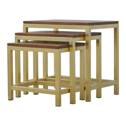 Altomonte Chunky Gold Stool Set of 3