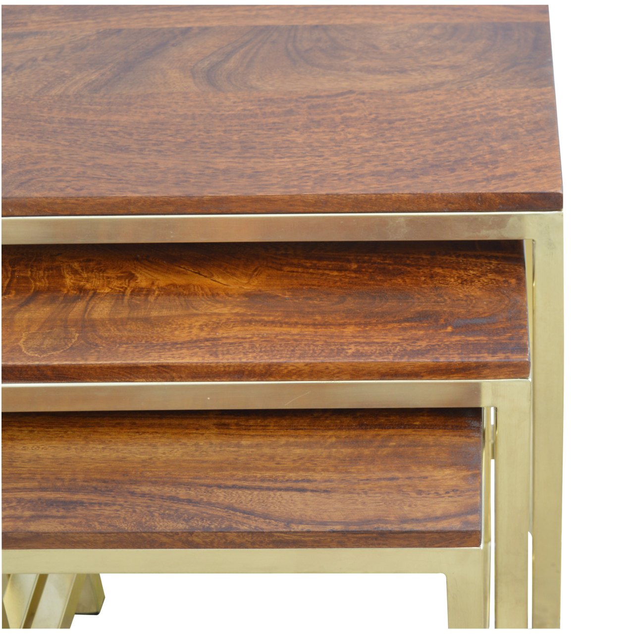 Altomonte Chunky Gold Stool Set of 3