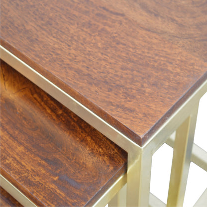 Altomonte Chunky Gold Stool Set of 3