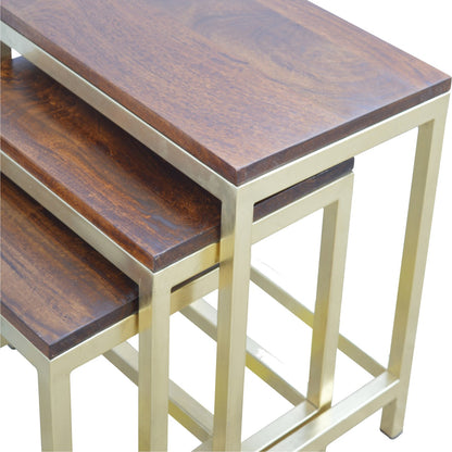 Altomonte Chunky Gold Stool Set of 3