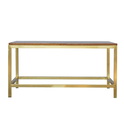 Maratea Rectangle Gold and Mango Wood Coffee Table
