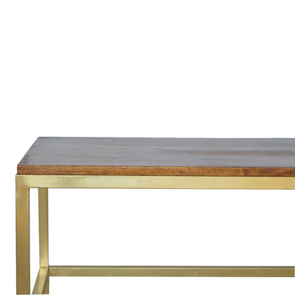 Maratea Rectangle Gold and Mango Wood Coffee Table