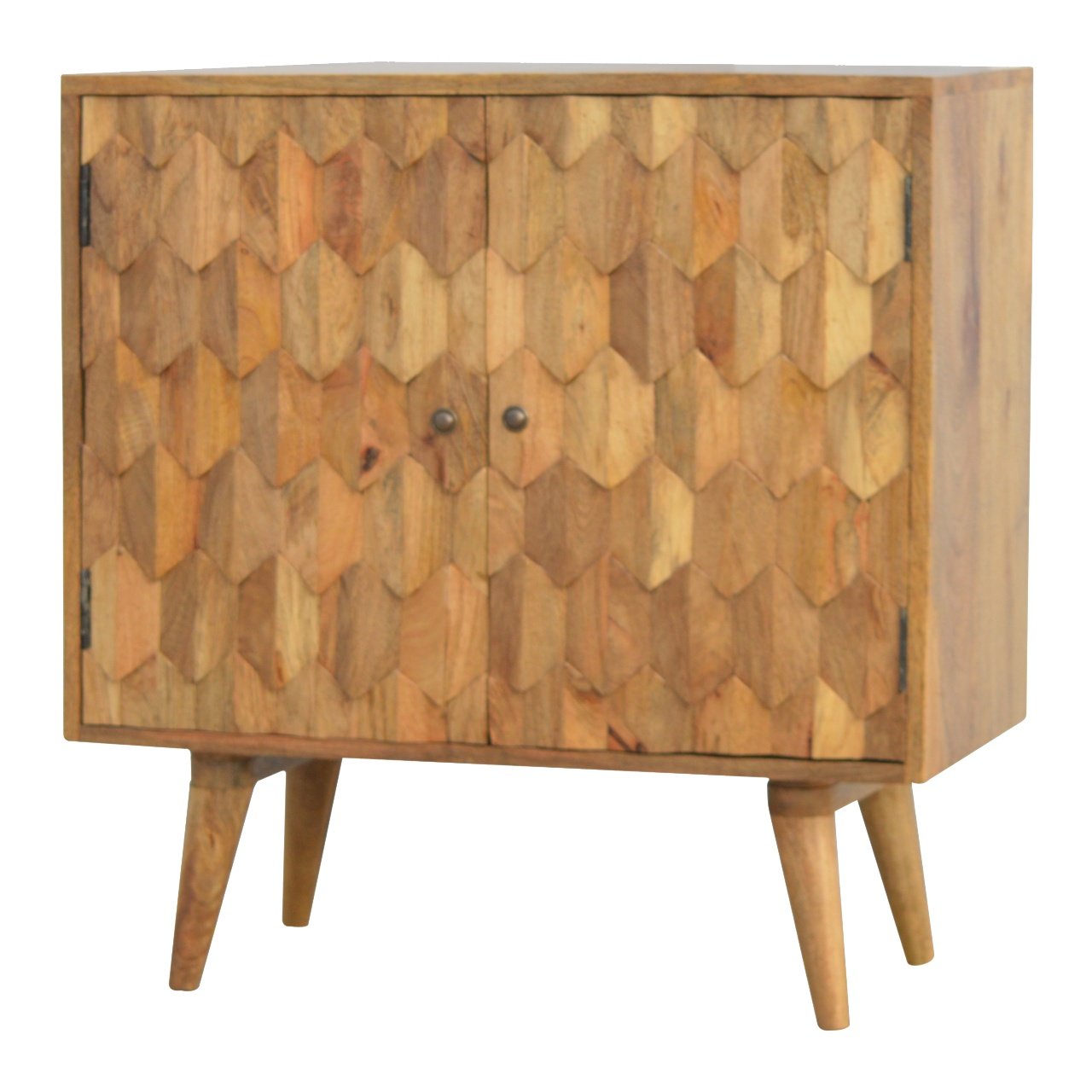 Otranto Pineapple Mango Wood Carved Cabinet 2 Drawers